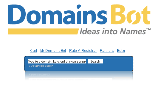 Interface domainsbot - analisador de nomes de domínio